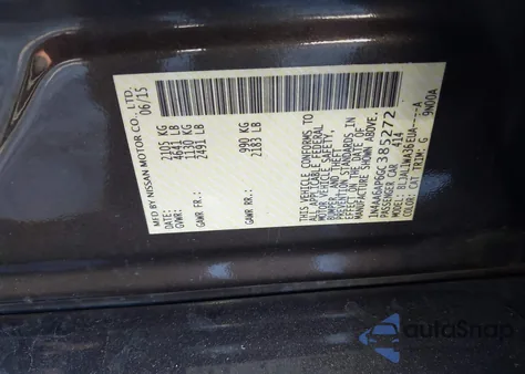 2016 Nissan Maxima 3.5 Sr z USA, uszkodzony, nr VIN 1N4AA6AP6GC385272